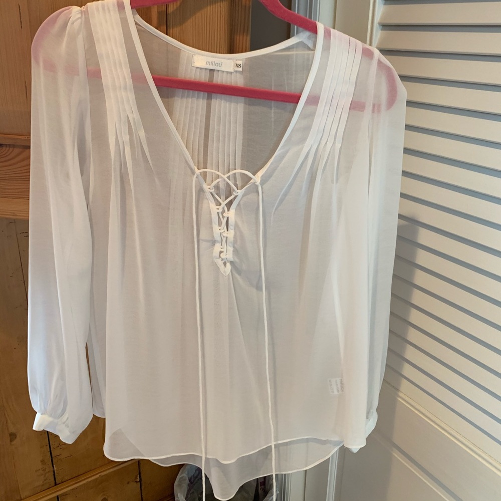 White sheer LF Millau blouse